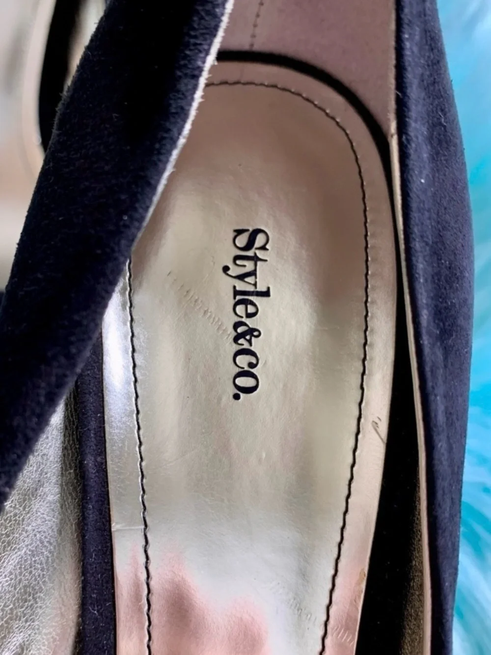 Style & Co Black Suede Leather Y2K Open Toe Cone Heels Women’s 10 Pumps